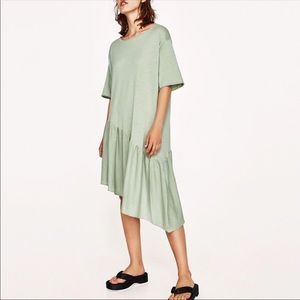 Zara knit / mint asymmetrical dress